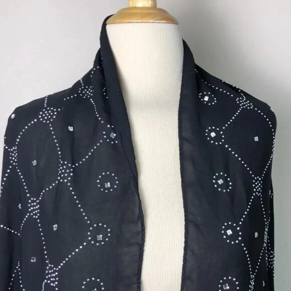 JESSICA MCCLINTOCK OS Bead Adorned Scarf Wrap Evening Formal Cocktail Whimsigoth